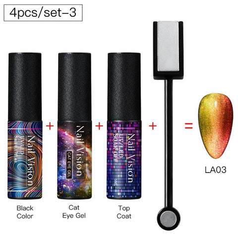 9D Chameleon Magnetic Cat Eye Gel Nail Polish Long Lasting Shining Laser Cat Eye Soak Off UV LED Nail Art Gel Varnish Lacquer