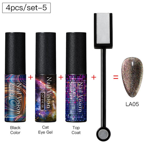 9D Chameleon Magnetic Cat Eye Gel Nail Polish Long Lasting Shining Laser Cat Eye Soak Off UV LED Nail Art Gel Varnish Lacquer