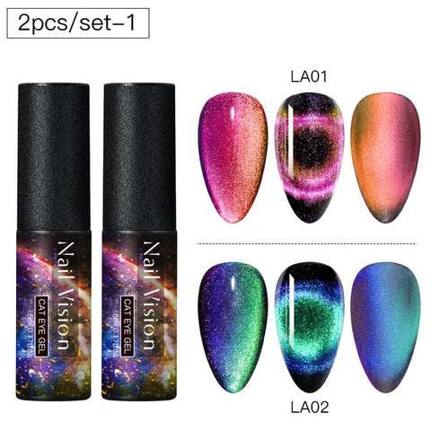 9D Chameleon Magnetic Cat Eye Gel Nail Polish Long Lasting Shining Laser Cat Eye Soak Off UV LED Nail Art Gel Varnish Lacquer