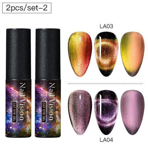 9D Chameleon Magnetic Cat Eye Gel Nail Polish Long Lasting Shining Laser Cat Eye Soak Off UV LED Nail Art Gel Varnish Lacquer