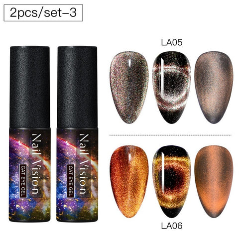 9D Chameleon Magnetic Cat Eye Gel Nail Polish Long Lasting Shining Laser Cat Eye Soak Off UV LED Nail Art Gel Varnish Lacquer