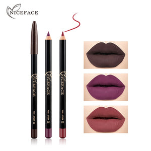 NICEFACE 12 Colors Matte Lip Makeup Pencil Long Lasting Pigments Waterproof Matte Lip Liner Lipstick Pen Makeup Tool TSLM2