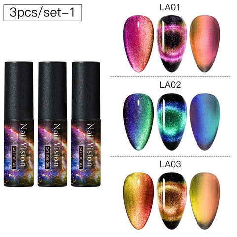 9D Chameleon Magnetic Cat Eye Gel Nail Polish Long Lasting Shining Laser Cat Eye Soak Off UV LED Nail Art Gel Varnish Lacquer