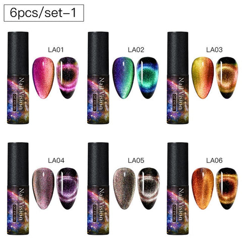 9D Chameleon Magnetic Cat Eye Gel Nail Polish Long Lasting Shining Laser Cat Eye Soak Off UV LED Nail Art Gel Varnish Lacquer