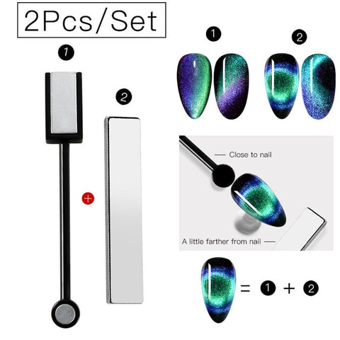 9D Chameleon Magnetic Cat Eye Gel Nail Polish Long Lasting Shining Laser Cat Eye Soak Off UV LED Nail Art Gel Varnish Lacquer