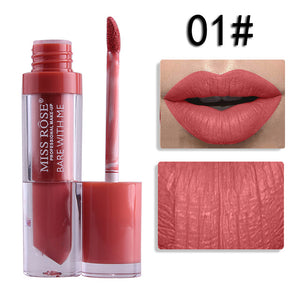 Miss Rose Liquid Matte Lipstick Waterproof Long Lasting Sexy Red Lip Gloss 24 Color Makeup Cosmetics Metal Nude Lip Stick Tint