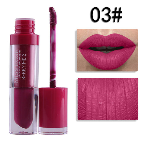 Miss Rose Liquid Matte Lipstick Waterproof Long Lasting Sexy Red Lip Gloss 24 Color Makeup Cosmetics Metal Nude Lip Stick Tint