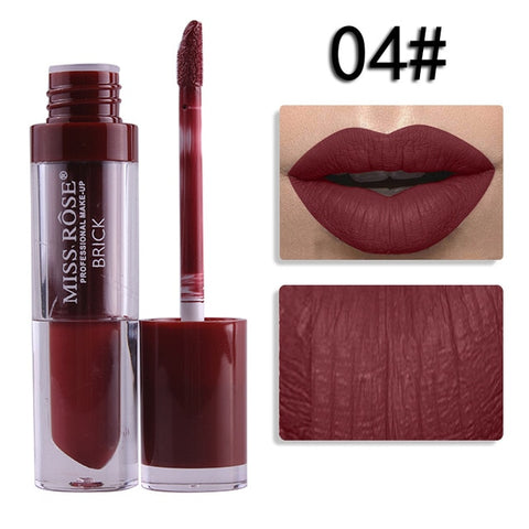 Miss Rose Liquid Matte Lipstick Waterproof Long Lasting Sexy Red Lip Gloss 24 Color Makeup Cosmetics Metal Nude Lip Stick Tint