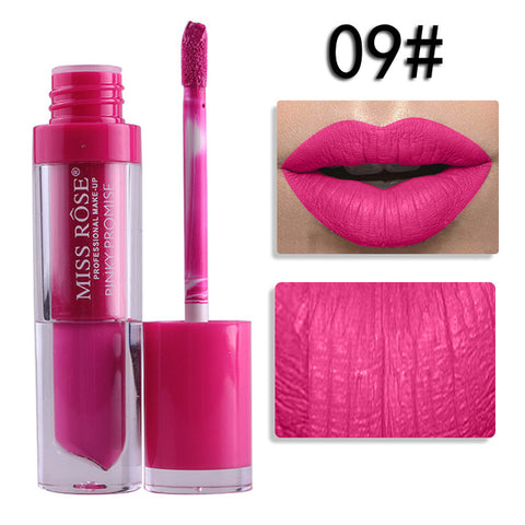 Miss Rose Liquid Matte Lipstick Waterproof Long Lasting Sexy Red Lip Gloss 24 Color Makeup Cosmetics Metal Nude Lip Stick Tint