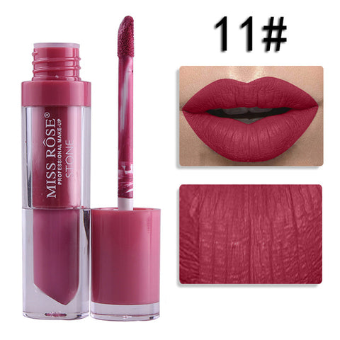 Miss Rose Liquid Matte Lipstick Waterproof Long Lasting Sexy Red Lip Gloss 24 Color Makeup Cosmetics Metal Nude Lip Stick Tint