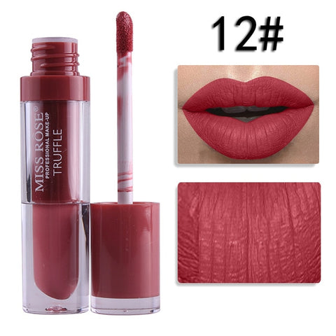 Miss Rose Liquid Matte Lipstick Waterproof Long Lasting Sexy Red Lip Gloss 24 Color Makeup Cosmetics Metal Nude Lip Stick Tint