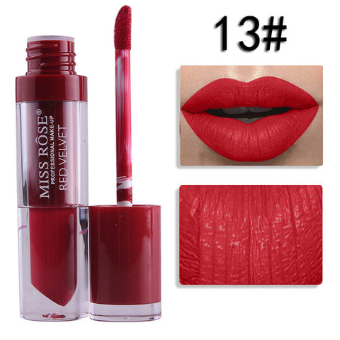 Miss Rose Liquid Matte Lipstick Waterproof Long Lasting Sexy Red Lip Gloss 24 Color Makeup Cosmetics Metal Nude Lip Stick Tint