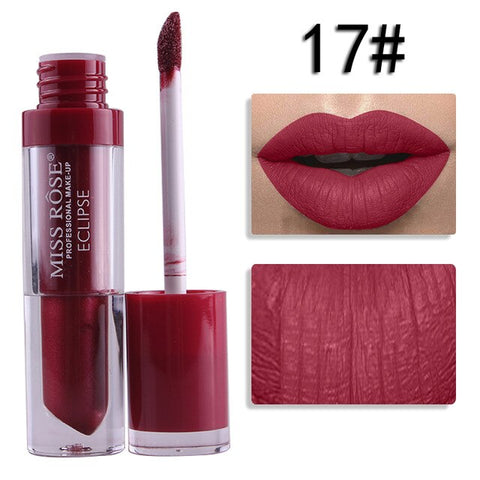 Miss Rose Liquid Matte Lipstick Waterproof Long Lasting Sexy Red Lip Gloss 24 Color Makeup Cosmetics Metal Nude Lip Stick Tint