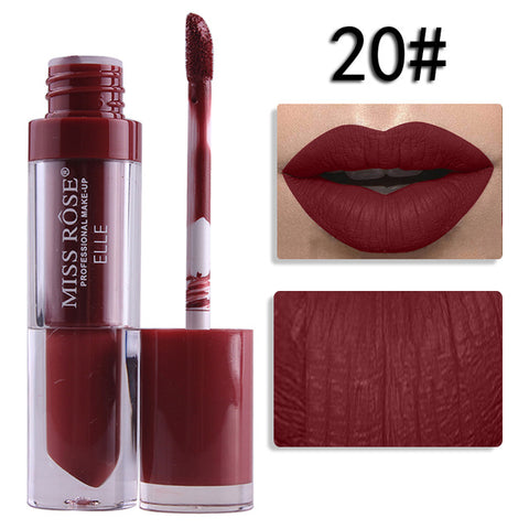 Miss Rose Liquid Matte Lipstick Waterproof Long Lasting Sexy Red Lip Gloss 24 Color Makeup Cosmetics Metal Nude Lip Stick Tint