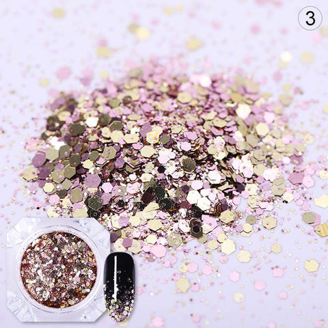 BORN PRETTY 1 Box Holo Nail Flakies Sequins Rose Gold Holographic Powder Paillette DIY Nail Art Decoration