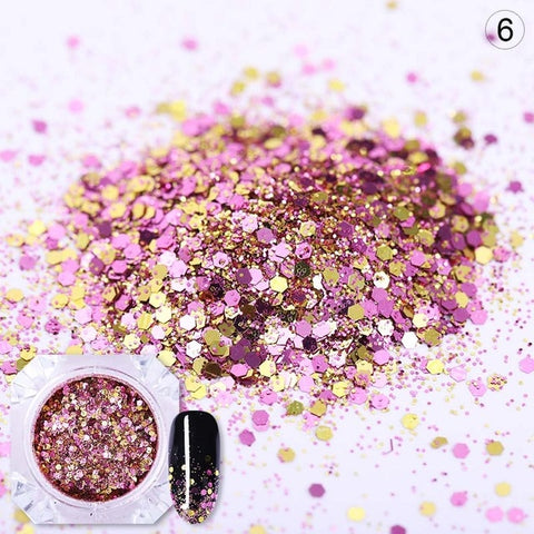 BORN PRETTY 1 Box Holo Nail Flakies Sequins Rose Gold Holographic Powder Paillette DIY Nail Art Decoration