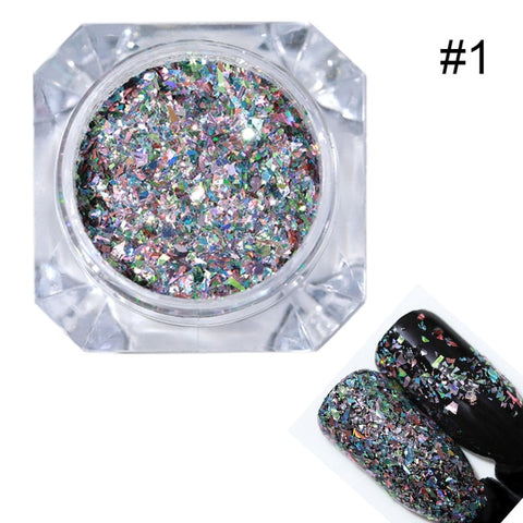 BORN PRETTY 1 Box Holo Nail Flakies Sequins Rose Gold Holographic Powder Paillette DIY Nail Art Decoration