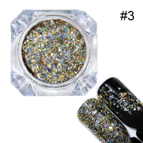 BORN PRETTY 1 Box Holo Nail Flakies Sequins Rose Gold Holographic Powder Paillette DIY Nail Art Decoration