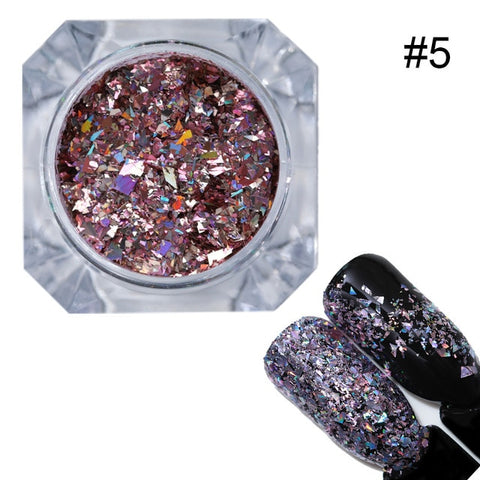 BORN PRETTY 1 Box Holo Nail Flakies Sequins Rose Gold Holographic Powder Paillette DIY Nail Art Decoration