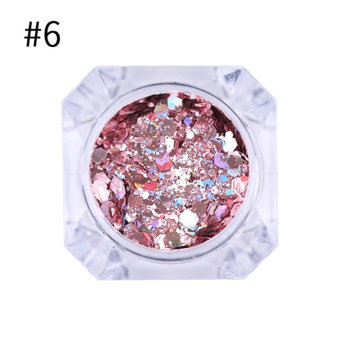 BORN PRETTY 1 Box Holo Nail Flakies Sequins Rose Gold Holographic Powder Paillette DIY Nail Art Decoration