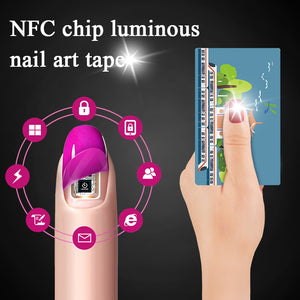 2Sets/4Pcs Shiny NFC Nail Art Tip Sticker Chip Glowing Nail Decal Manicure LED Light Flash Party Decor Nail Decals Nail Art Tool