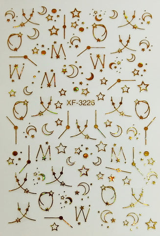 Nail Decoration Stickers on The Nails of The Inscription Accessoires Rose Gold Letter Decal Sticker Art for Manicure Back Glue