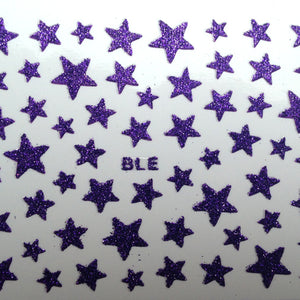 1Sheet 3D Nail Slider Stars Stickers Glitter Shiny Decoration Decal DIY Transfer Adhesive Colorful Nail Art Tips Tattoo Manicure