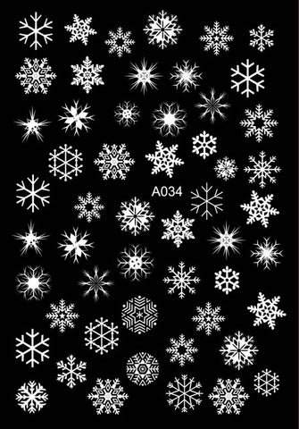 Merry Christmas Nail Art Decals Decoration Self Adhesive Nail Art Stickers Manicure Design White Snow Sticker for Nail Design