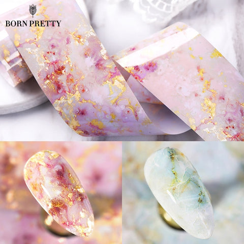 100x4cm Nail Foils Marble Series Pink Blue Foils Paper Nail Art Transfer Sticker Slide Nail Art Decals Nails Accessories 1 Box