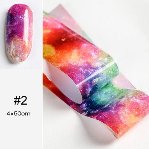 100x4cm Nail Foils Marble Series Pink Blue Foils Paper Nail Art Transfer Sticker Slide Nail Art Decals Nails Accessories 1 Box