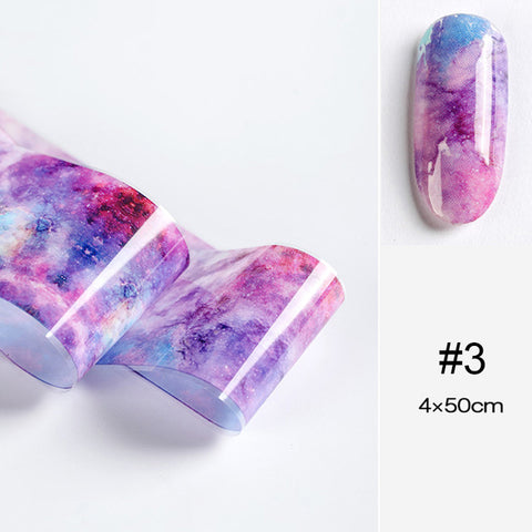 100x4cm Nail Foils Marble Series Pink Blue Foils Paper Nail Art Transfer Sticker Slide Nail Art Decals Nails Accessories 1 Box