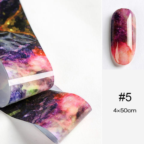 100x4cm Nail Foils Marble Series Pink Blue Foils Paper Nail Art Transfer Sticker Slide Nail Art Decals Nails Accessories 1 Box