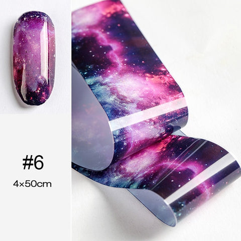 100x4cm Nail Foils Marble Series Pink Blue Foils Paper Nail Art Transfer Sticker Slide Nail Art Decals Nails Accessories 1 Box