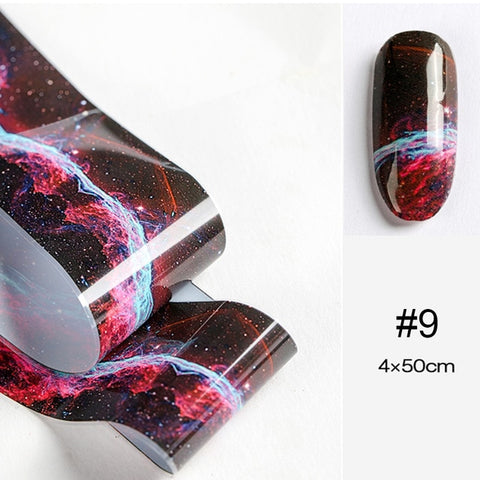 100x4cm Nail Foils Marble Series Pink Blue Foils Paper Nail Art Transfer Sticker Slide Nail Art Decals Nails Accessories 1 Box