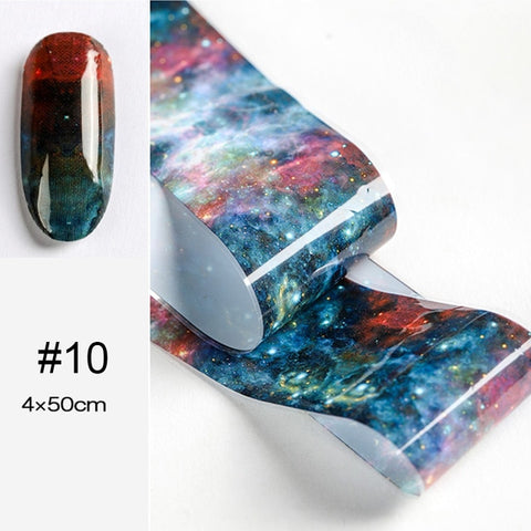 100x4cm Nail Foils Marble Series Pink Blue Foils Paper Nail Art Transfer Sticker Slide Nail Art Decals Nails Accessories 1 Box