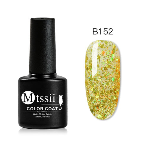 Mtssii For Sale 7ML Nail Polish Holographic Glitter Platinum UV Nail Gel Polish Shine Shimmer Manicure Soak Off Nail Art Varnish