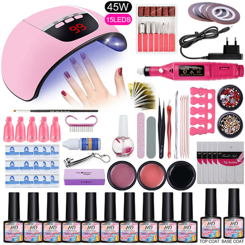 Nail Set 36W/45W/54W UV LED Lamp Dryer Machine With Nail Gel Polish Kit Soak Off Manicure Set Gel Nail Polish For Nail Art Tool