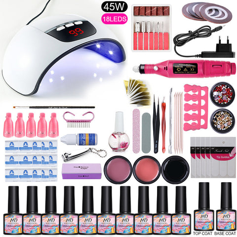 Nail Set 36W/45W/54W UV LED Lamp Dryer Machine With Nail Gel Polish Kit Soak Off Manicure Set Gel Nail Polish For Nail Art Tool