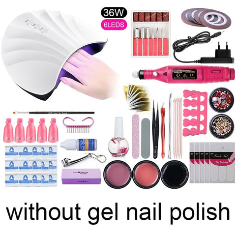 Nail Set 36W/45W/54W UV LED Lamp Dryer Machine With Nail Gel Polish Kit Soak Off Manicure Set Gel Nail Polish For Nail Art Tool