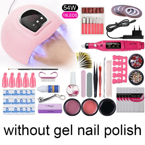 Nail Set 36W/45W/54W UV LED Lamp Dryer Machine With Nail Gel Polish Kit Soak Off Manicure Set Gel Nail Polish For Nail Art Tool