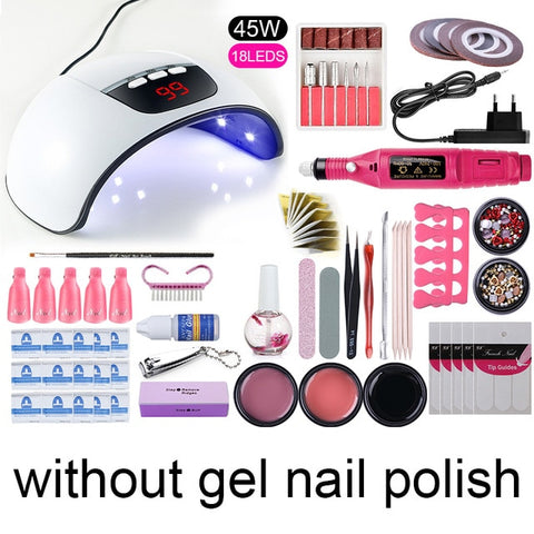 Nail Set 36W/45W/54W UV LED Lamp Dryer Machine With Nail Gel Polish Kit Soak Off Manicure Set Gel Nail Polish For Nail Art Tool