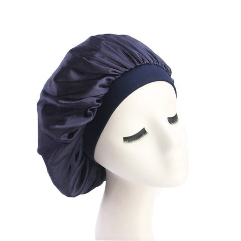 58cm Adjust Solid Satin Bonnet Hair Styling Cap Long Hair Care Women Night Sleep Hat Silk Head Wrap Shower Cap Hair Styling Tool