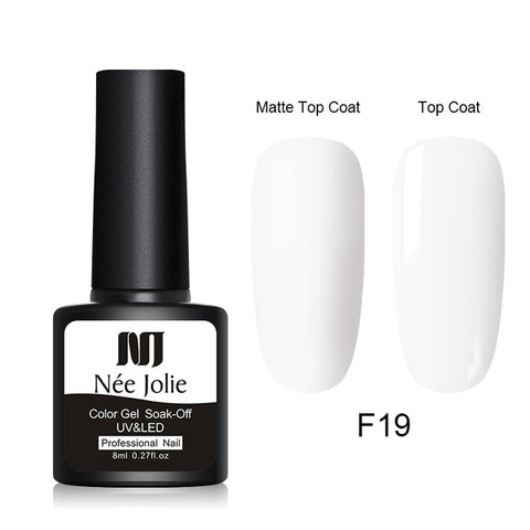 NEE JOLIE 8ml Matte Color UV Gel Nail Polish Red Semi Permanent Soak Off UV Gel Varnish DIY Nail Art Paint Gel Top Coat