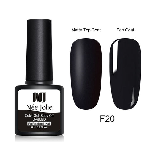 NEE JOLIE 8ml Matte Color UV Gel Nail Polish Red Semi Permanent Soak Off UV Gel Varnish DIY Nail Art Paint Gel Top Coat