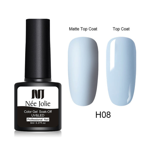 NEE JOLIE 8ml Matte Color UV Gel Nail Polish Red Semi Permanent Soak Off UV Gel Varnish DIY Nail Art Paint Gel Top Coat