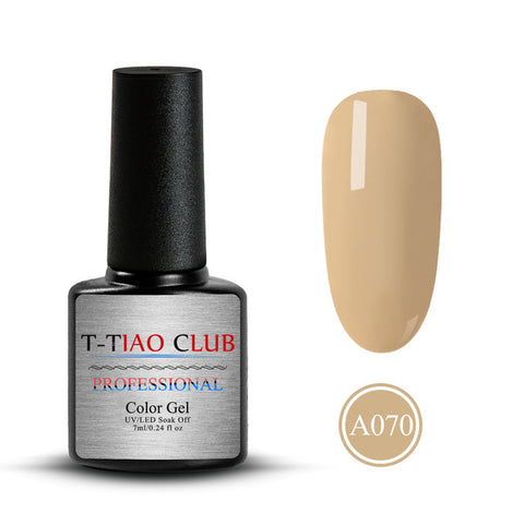 T-TIAO CLUB 7ml Pure Color Gel Nail Polish Nude Brown Series Soak Off Nail Art UV Gel Long Lasting Nail Lacquer Polish Varnish