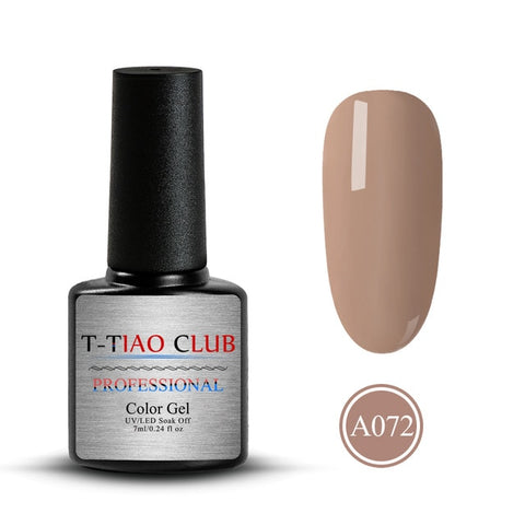 T-TIAO CLUB 7ml Pure Color Gel Nail Polish Nude Brown Series Soak Off Nail Art UV Gel Long Lasting Nail Lacquer Polish Varnish