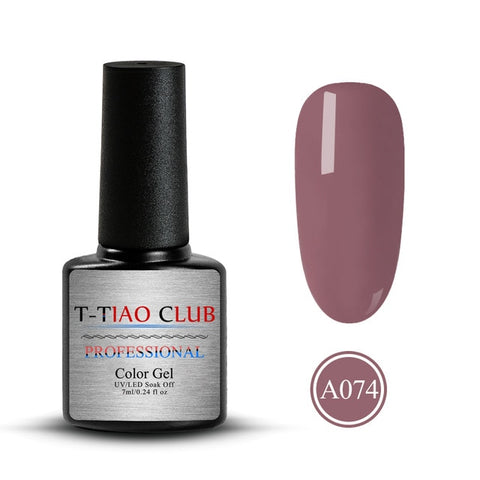 T-TIAO CLUB 7ml Pure Color Gel Nail Polish Nude Brown Series Soak Off Nail Art UV Gel Long Lasting Nail Lacquer Polish Varnish