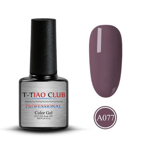 T-TIAO CLUB 7ml Pure Color Gel Nail Polish Nude Brown Series Soak Off Nail Art UV Gel Long Lasting Nail Lacquer Polish Varnish