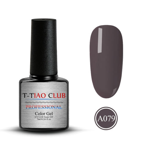 T-TIAO CLUB 7ml Pure Color Gel Nail Polish Nude Brown Series Soak Off Nail Art UV Gel Long Lasting Nail Lacquer Polish Varnish